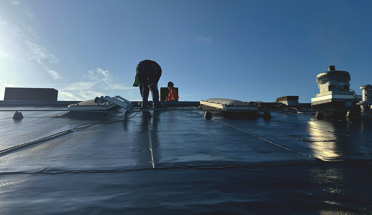 Professionele rope access werkzaamheden uitgevoerd door Building Up BV, specialisten in werken op hoogte en inspecties Rope Access Werkzaamheden