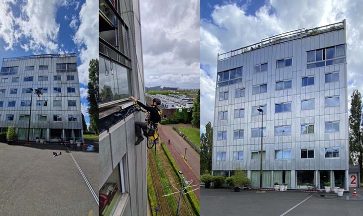 reparatie en onderhoud van de gevels op een moeilijk bereikbare locatie. VvE Parktoren 2, Rietlandpark, Amsterdam Logo 1